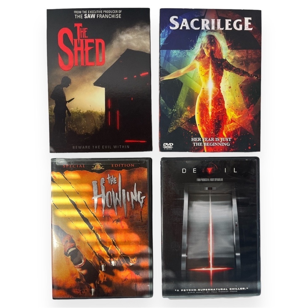 Halloween Horror DVD Movies‎ Lot of 4 The Howling Devil Sacrilege The Shed